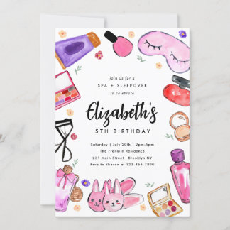 Niedlich Makeup Girls Slumber Sleepover Wellness-C Einladung