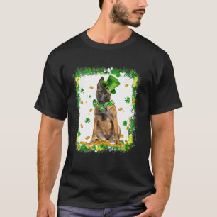 Niedlich Malinois Dog St Patricks Day Irish Kleebl T-Shirt