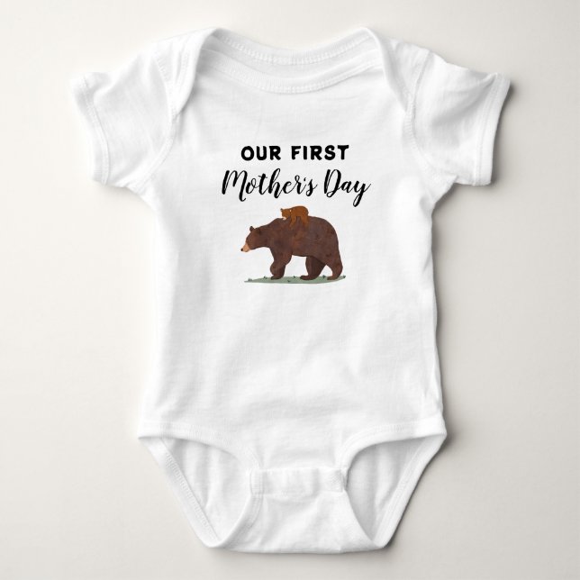 Niedlich Mama Baby Bear 1. Muttertag Strampler (Vorderseite)