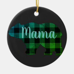 Niedlich Mama Bären Design karierten Mütter Tagesg Keramik Ornament