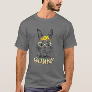 Niedlich Mama Bunny Face Brillen Headband Ostertag T-Shirt