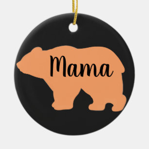 Niedlich Mama Orange Bärendesignerinnen Tagesgesch Keramik Ornament