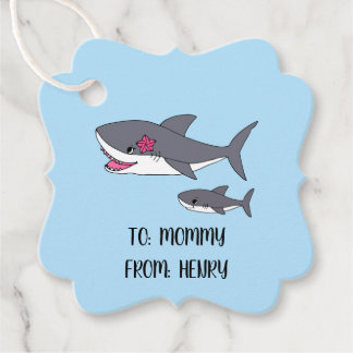 Niedlich Mama Shark und Baby Shark Geschenkanhänger
