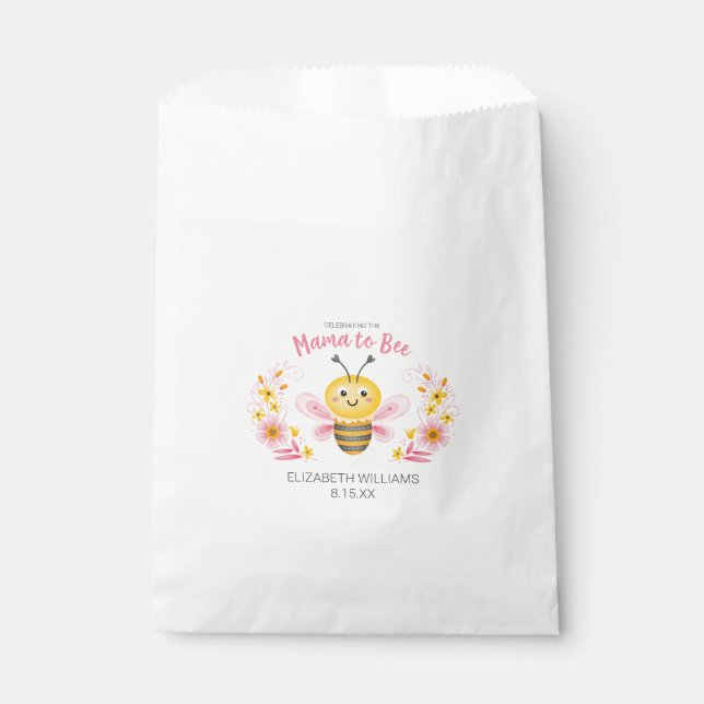 Niedlich Mama to Bee Girl Babydusche Geschenktütchen (Vorderseite)