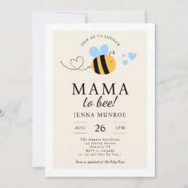 Niedlich Mama zu Blue Baby Dusche Einladung