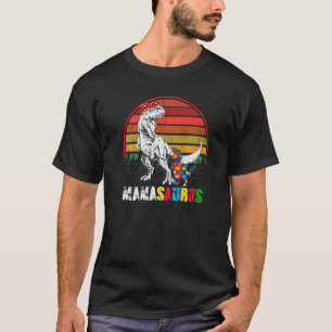 Niedlich Mamasaurus T Rex Dinosaur Mama Autism Awa T-Shirt