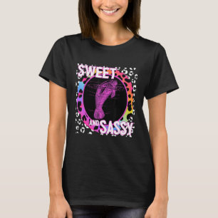 Niedlich Manatee 90s Nostalgie Rainbow Leopard Pri T-Shirt