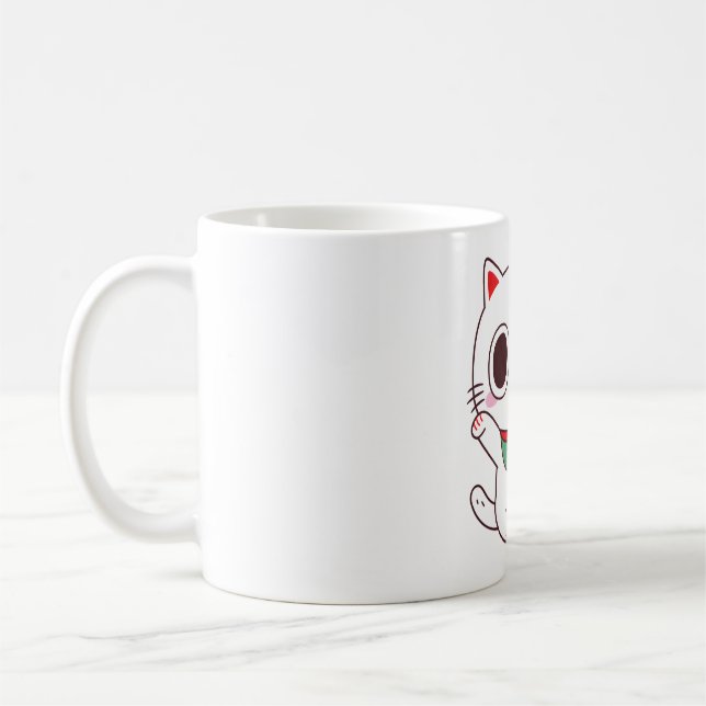 Niedlich Maneki Neko Fortune Money Cat Kaffeetasse (Links)
