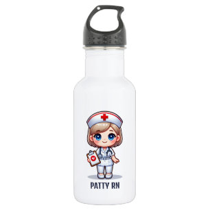Niedlich Manga Nurse mit Blonde Hair Personalisier Edelstahlflasche