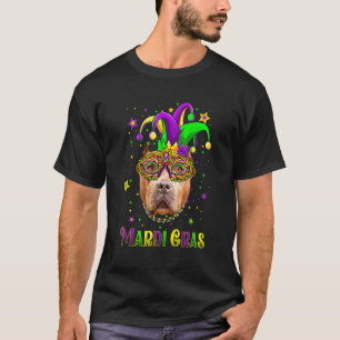 Niedlich Mardi Gras Carnival Pitbull Dog Mardi Gra T-Shirt