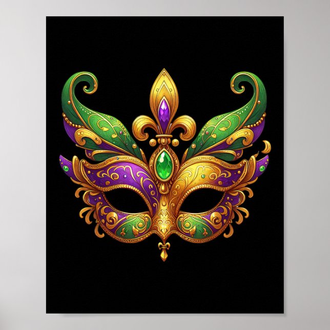 Niedlich Mardi Gras Mask Fun 2025 Mardi Gras Party Poster (Vorne)