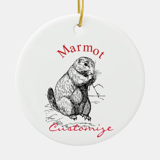 Niedlich Marmot Animal Thunder_Cove Keramik Ornament (Vorne)