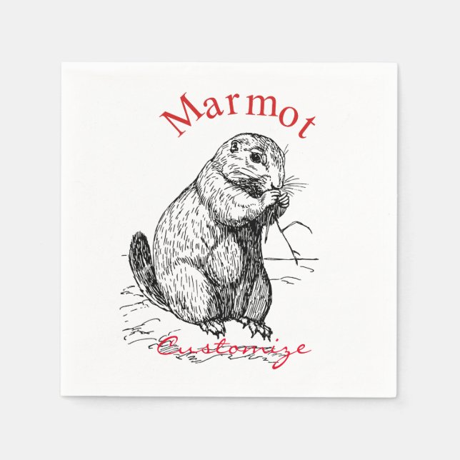 Niedlich Marmot Animal Thunder_Cove Serviette (Vorderseite)