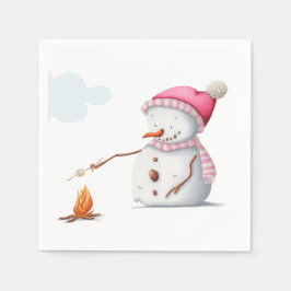 Niedlich Marshmallows Snowman Winter Serviette