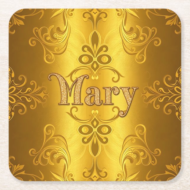 Niedlich Mary Name Gold Foil Untersetzer (Vorderseite)