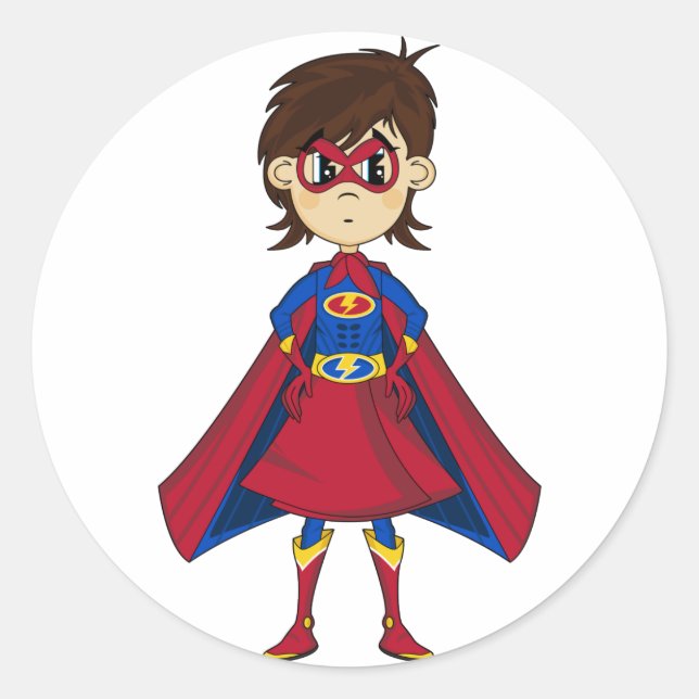 Niedlich Masked Superhero Girl Sticker (Vorderseite)