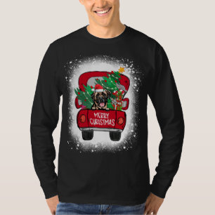 Niedlich Mastiff Dog Red Truck Frohe Weihnachtsble T-Shirt