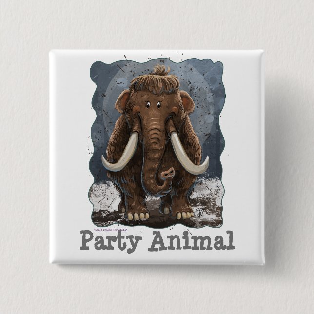 Niedlich Mastodon Button (Vorderseite)