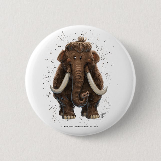 Niedlich Mastodon Button (Vorderseite)