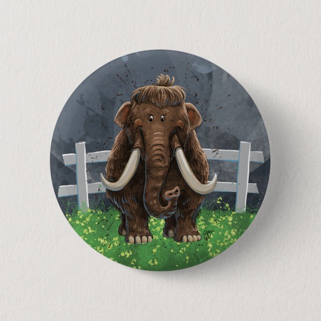 Niedlich Mastodon Button (Vorderseite)