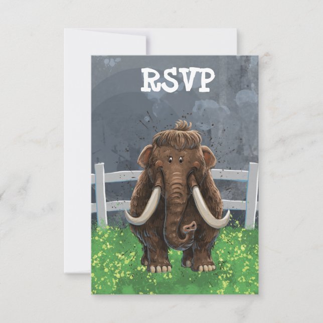 Niedlich Mastodon RSVP Karte (Vorderseite)