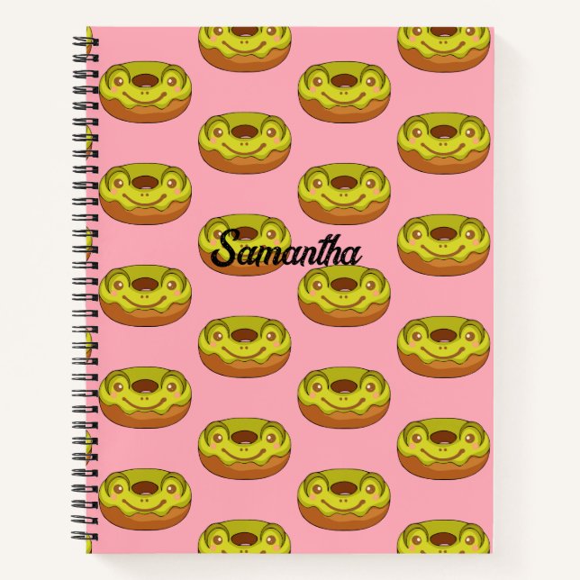 Niedlich Matcha Frog Donut Notizbuch (Vorderseite)