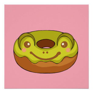 Niedlich Matcha Frog donut Poster