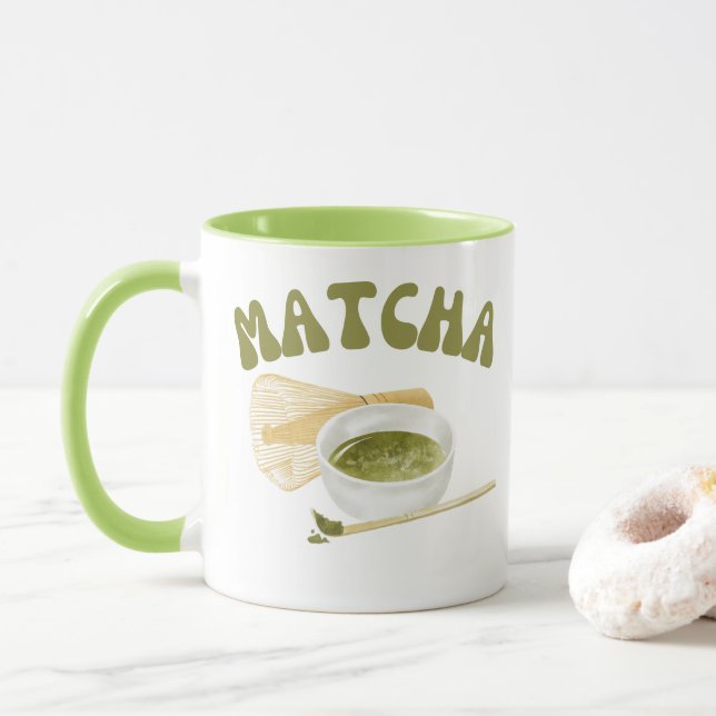 Niedlich Matcha Tasse (Mit Donut)