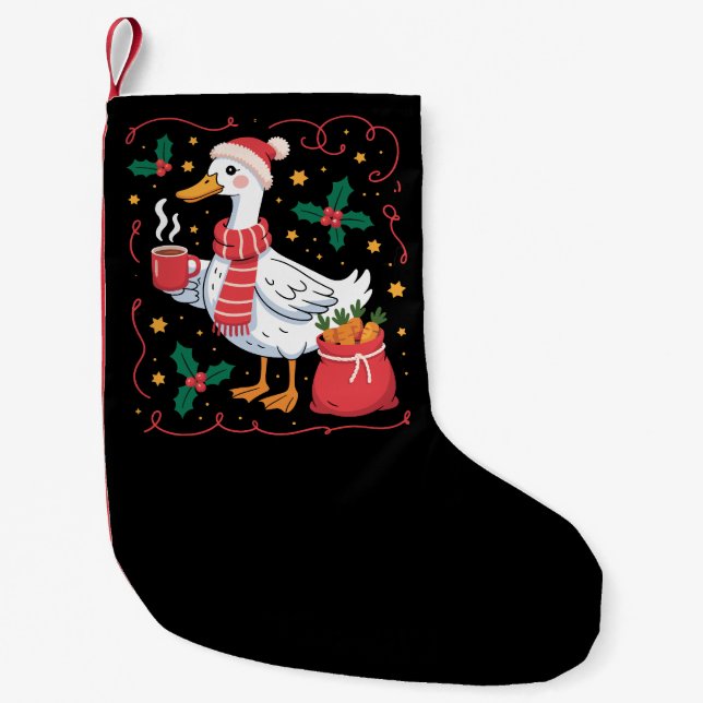 Niedlich Matching Christmas Goose Funny Family Duc Kleiner Weihnachtsstrumpf (Vorderseite)