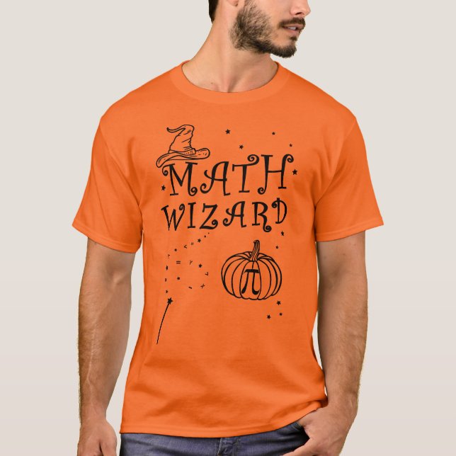 Niedlich Mathe Wizard Pumpkin Pi Pie Teacher Hallo T-Shirt (Vorderseite)