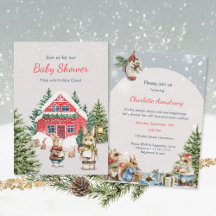 Niedlich Mäuse Snowy Winter Wunderland Babydusche