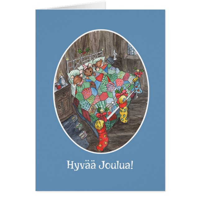 Niedlich Mäuse Weihnachten Strumpf Finnischer Gruß (Vorne)