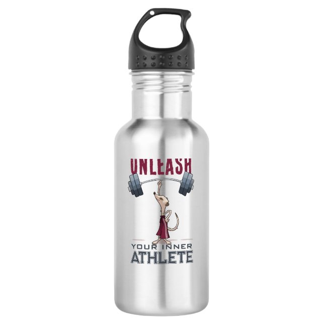 Niedlich Meerkat Entleash Your Inner Athlete Carto Edelstahlflasche (Vorderseite)