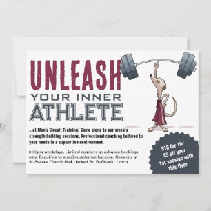 Niedlich Meerkat Entleash Your Inner Athlete Carto Einladung