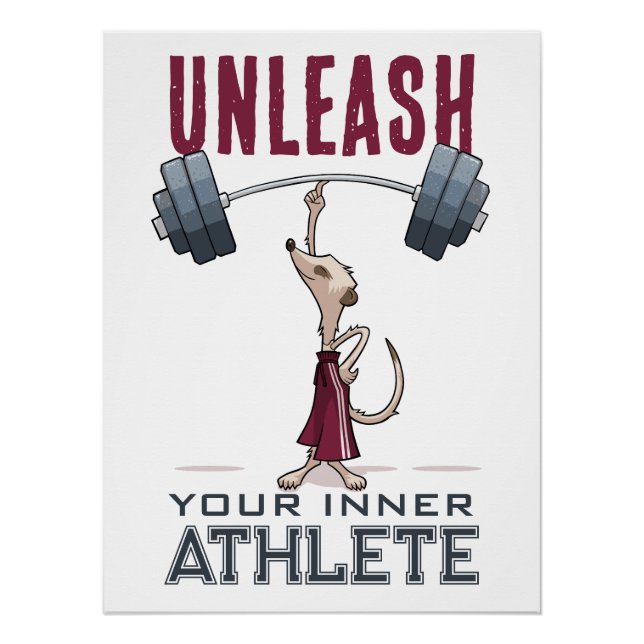 Niedlich Meerkat Entleash Your Inner Athlete Carto Poster (Vorderseite)