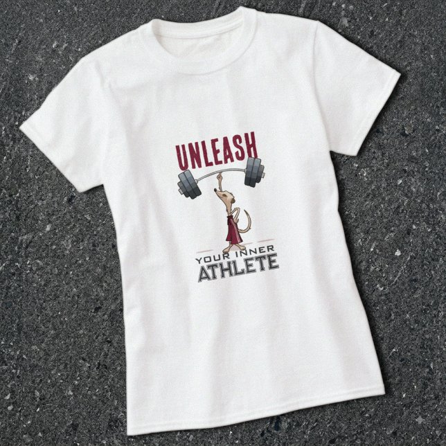 Niedlich Meerkat Entleash Your Inner Athlete Carto T-Shirt (Von Creator hochgeladen)