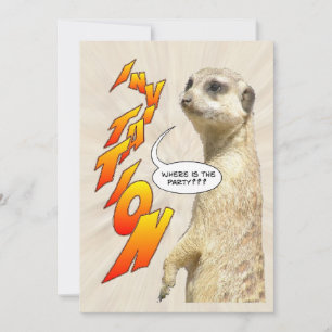 Niedlich Meerkat Furry Party Einladung Card
