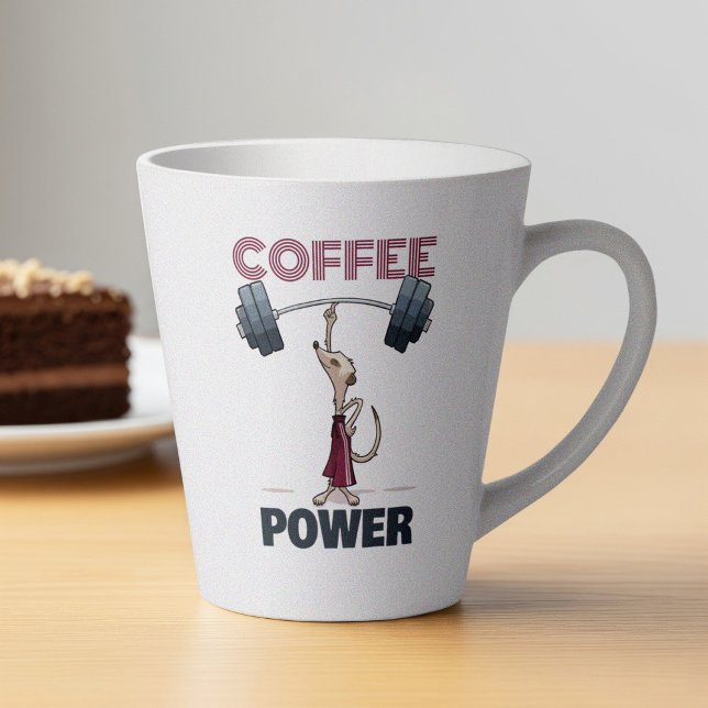 Niedlich Meerkat Kaffee Power Weightlift Cartoon Milchtasse (Von Creator hochgeladen)