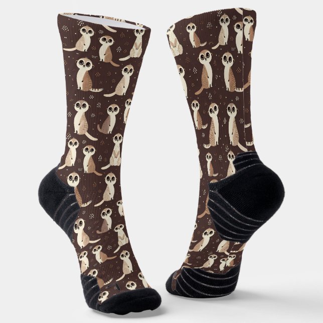 Niedlich Meerkat Muster Socken (Gewinkelt)