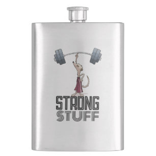 Niedlich Meerkat Strong Stuff Weightlift Cartoon Flachmann