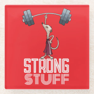 Niedlich Meerkat Strong Stuff Weightlift Cartoon Glasuntersetzer