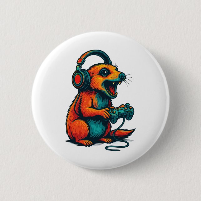 Niedlich Meerkat Video Game Controller Funny Gamer Button (Vorderseite)