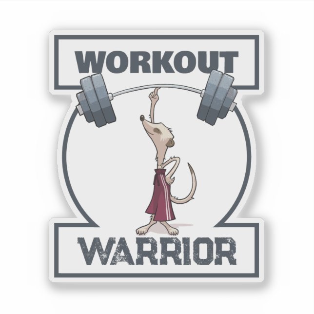 Niedlich Meerkat Workout Warrior Weightlift Cartoo Aufkleber (Vorderseite)