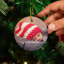 Niedlich Mein erstes Weihnachtsbaby-Foto Keramik Ornament