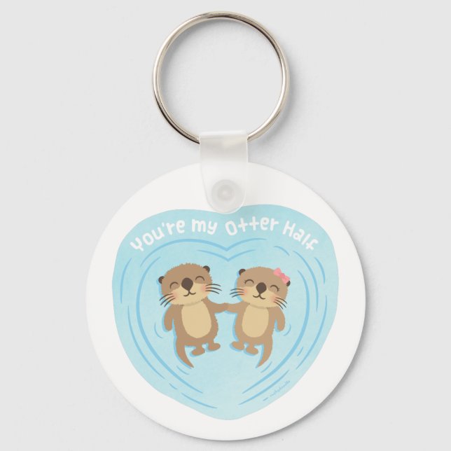 Niedlich mein Otter Halb Pun Liebe Spaß Magnet Schlüsselanhänger (Vorderseite)