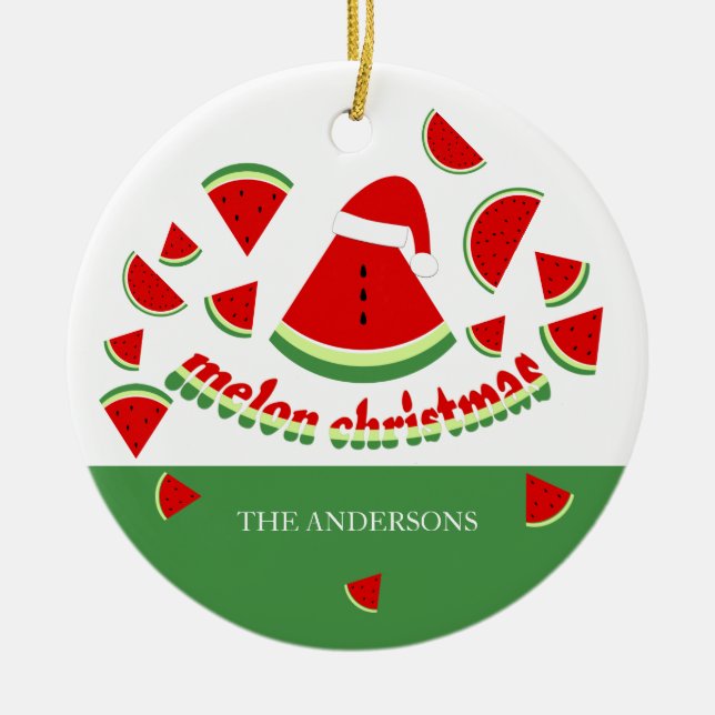 Niedlich Melon Frory Christmas Illustration Keramik Ornament (Vorne)