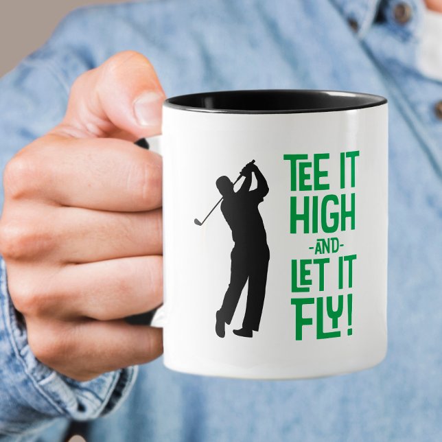 Niedlich Men Golf T-Shirt Funny Spaß Sportgrün Tasse (Cute Men's Golf Tee Funny Humor Sports Black Green Mug)