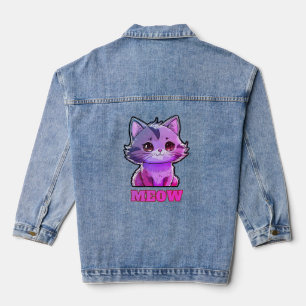 Niedlich Meow Denim Jacket Jeansjacke