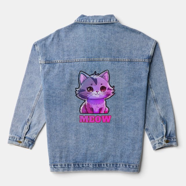 Niedlich Meow Denim Jacket Jeansjacke (Rückseite)