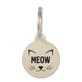 Niedlich Meow Personalisiert Cat Tag Haustiermarke